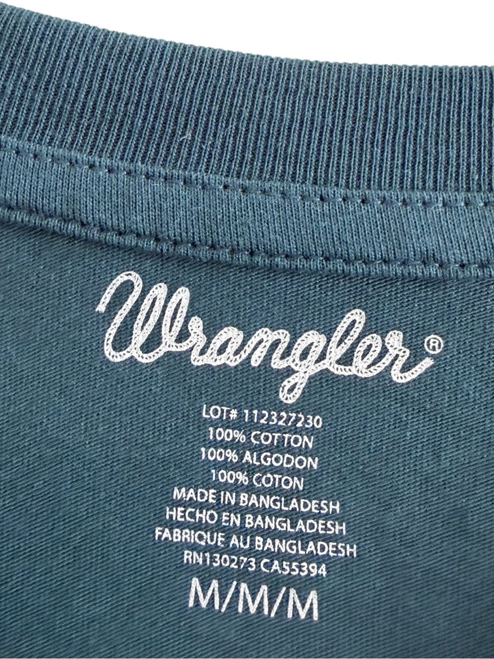 WRANGLER Retro Long Sleeve Relaxed Crop Buffalo Shirt Dark Teal Size Medium - Picture 8 of 8